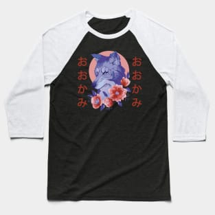 Wolf Flower P R Baseball T-Shirt